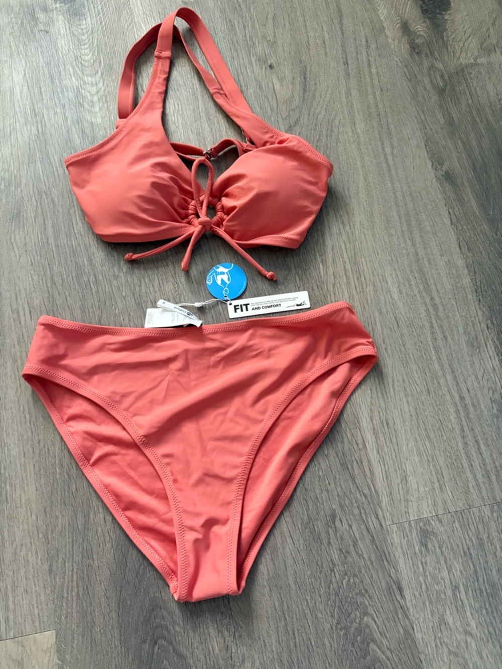 Cupshe Coral Tie-Front Bikini Set